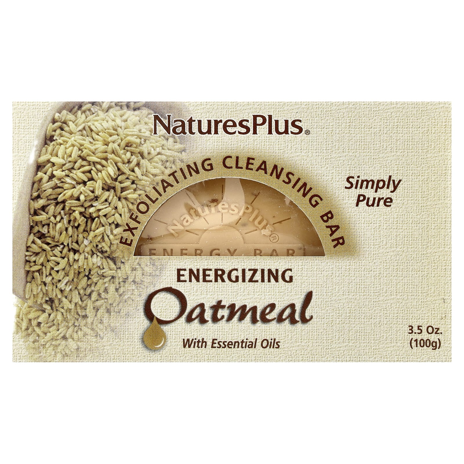 NaturesPlus, Oatmeal Exfoliating Cleansing Bar, 3.5 oz. (100 g) - Image 1