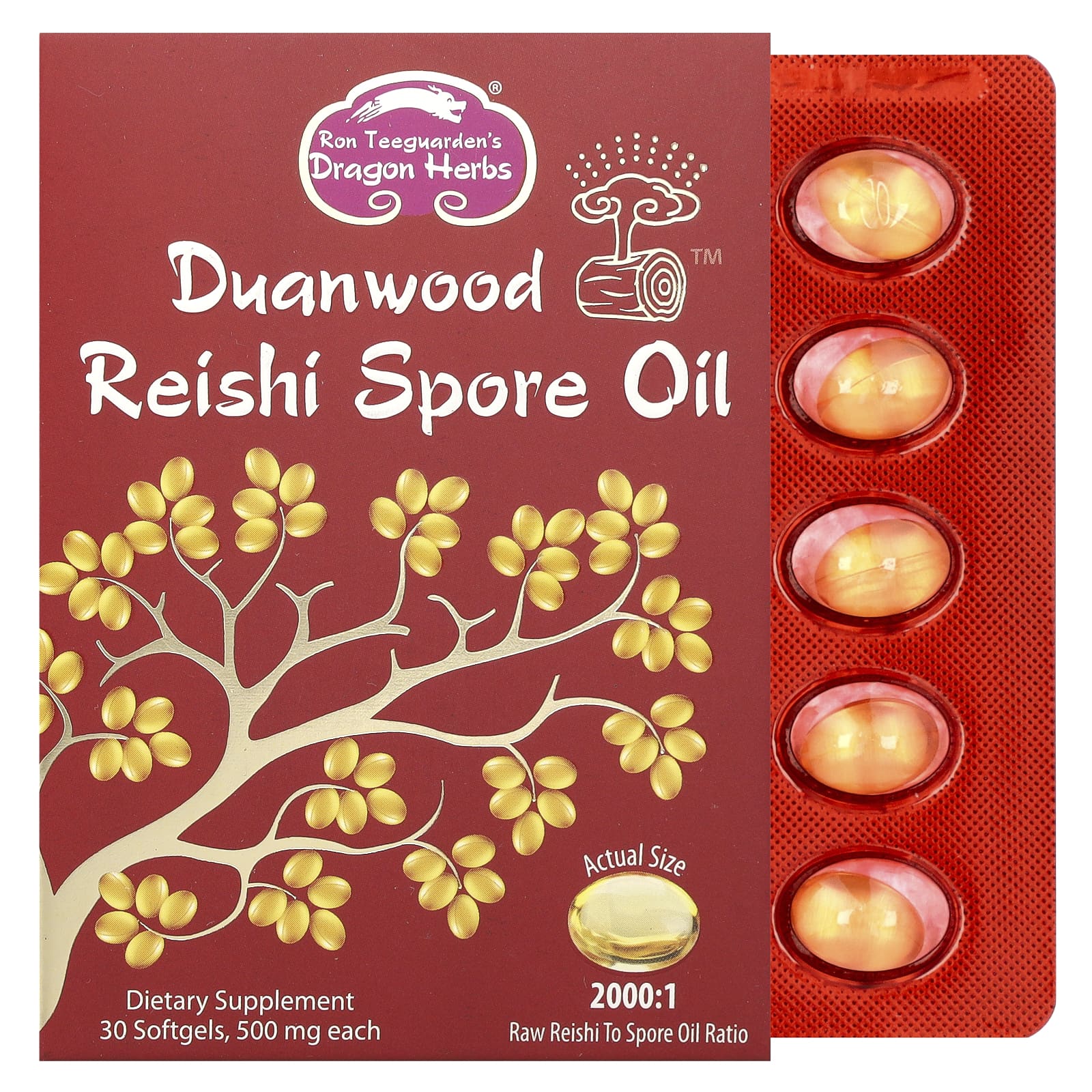 Dragon Herbs Reishi Spore Oil 500mg 30 Softgels - Image 1