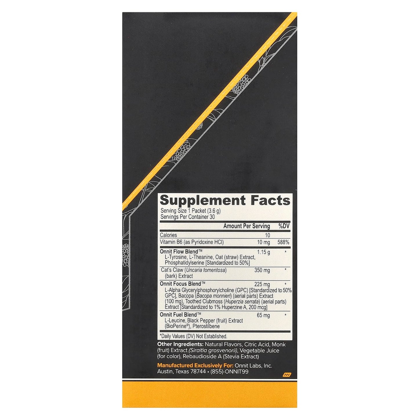 Onnit, Alpha Brain® Instant, Peach, 30 Packets, 0.13 oz (3.6 g) Each - Image 2