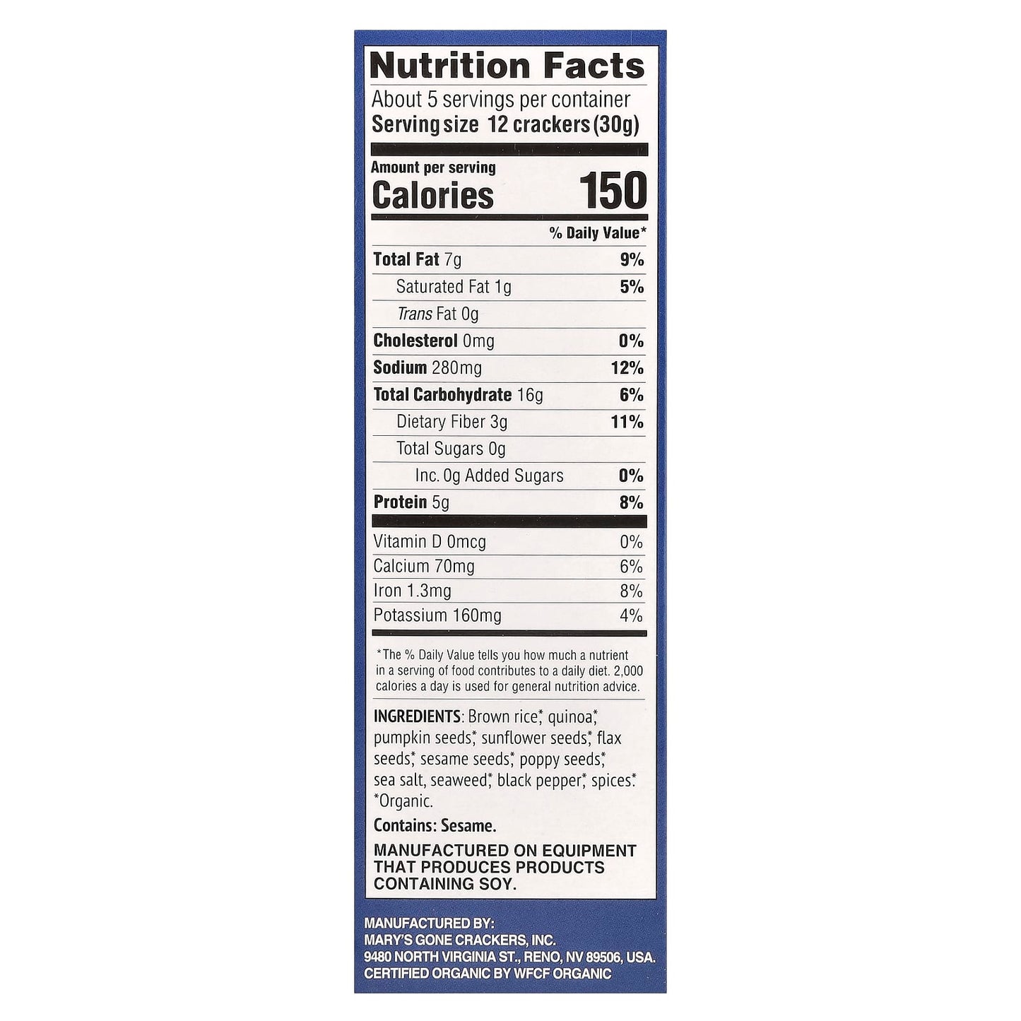 Mary's Gone Crackers, Organic Super Seed Crackers, Classic, 5.5 oz (156 g) - Image 2