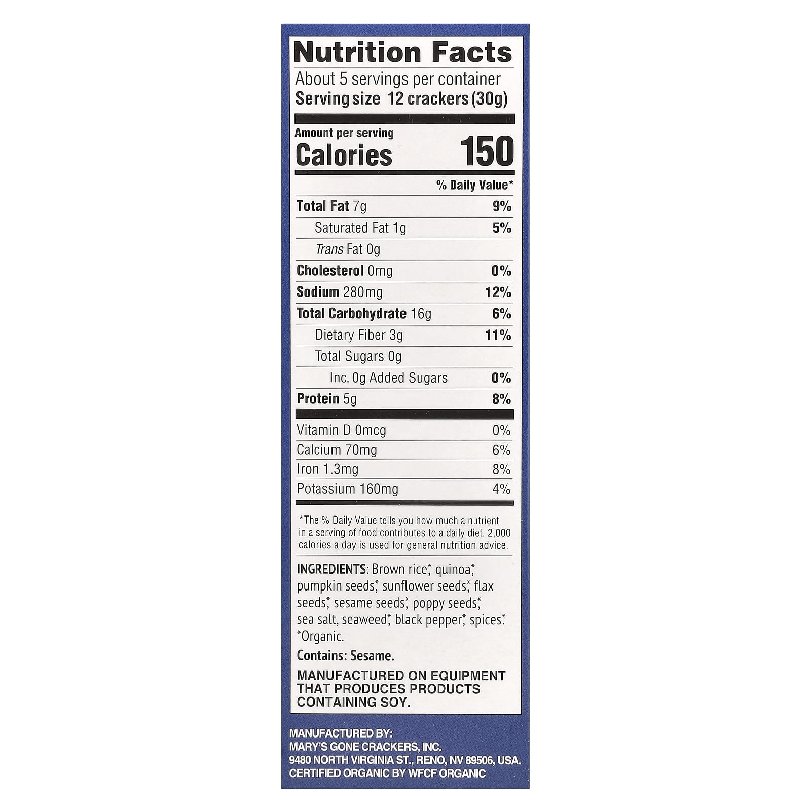 Mary's Gone Crackers, Organic Super Seed Crackers, Classic, 5.5 oz (156 g) - Image 2