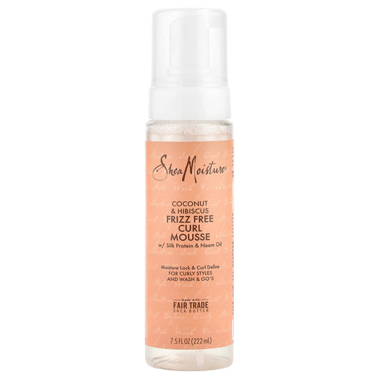 SheaMoisture, Frizz Free Curl Mousse, Coconut & Hibiscus, 7.5 fl oz (222 ml) - Image 1