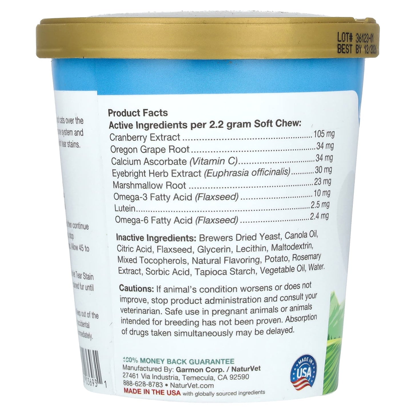NaturVet, Tear Stain + Lutein, For Dogs & Cats, 70 Soft Chews, 5.4 oz (154 g) - Image 2
