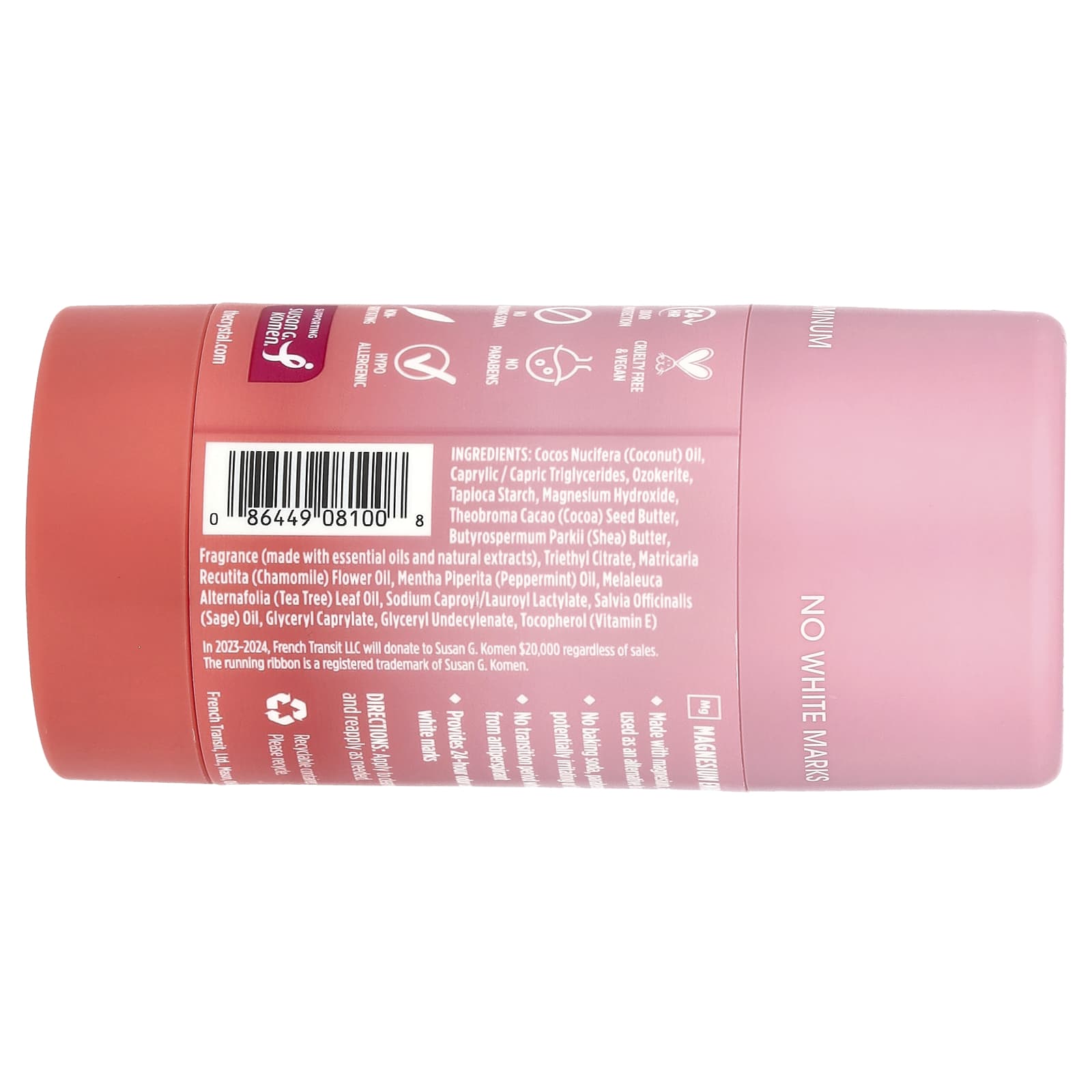 Natural Deodorant - Coconut + Vanilla, Cruelty-Free & Vegan, 2.5 oz (70g) - Image 2