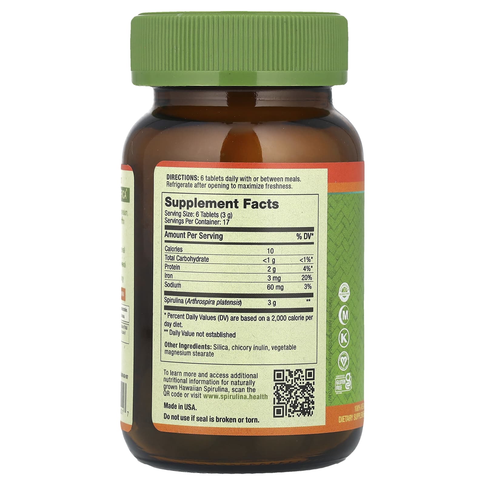Nutrex Hawaii, Pure Hawaiian Spirulina®, 500 mg, 100 Tablets - Image 2