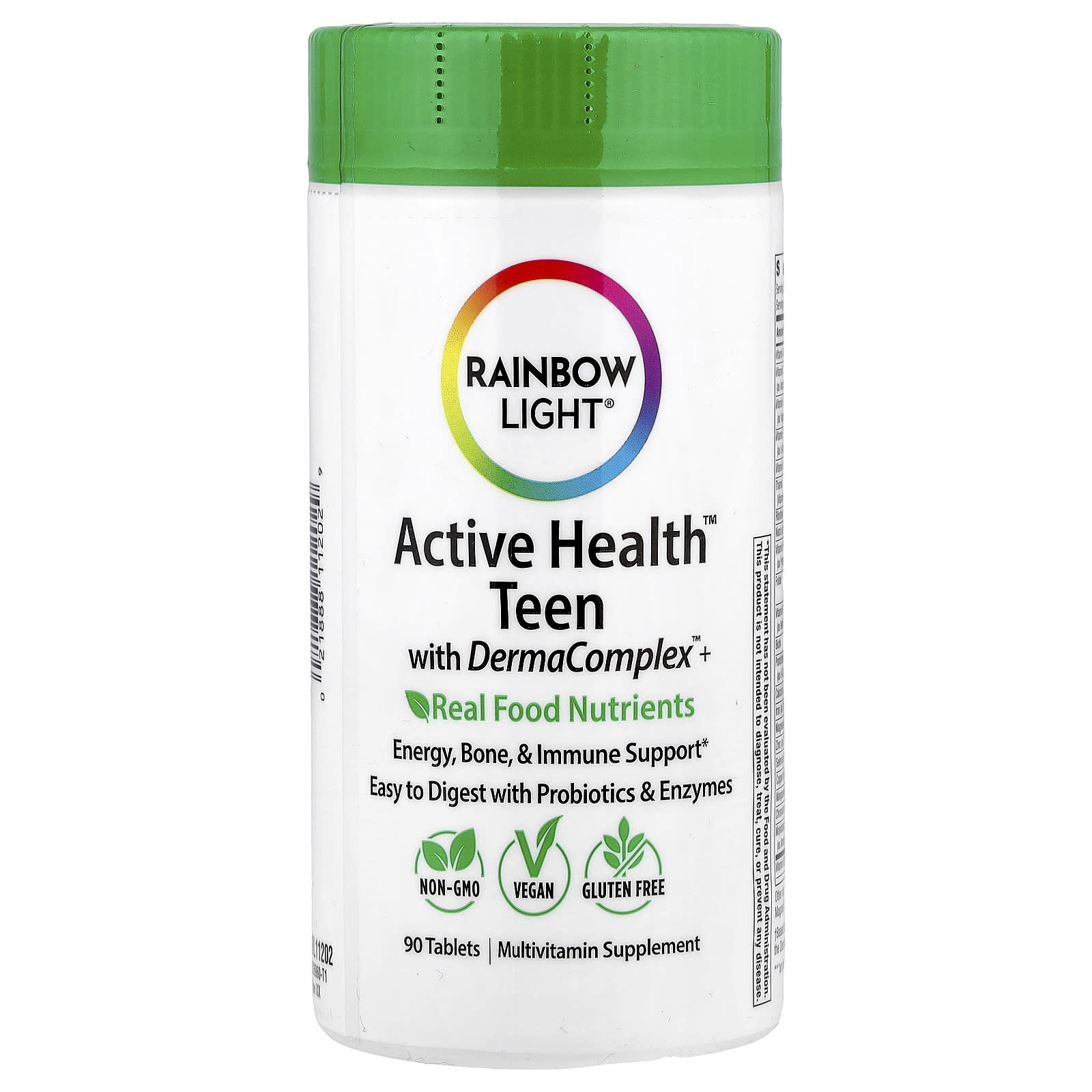 Rainbow Light, Active Health™ Teen With DermaComplex™+ Real Food Nutrients, 90 Tablets - Image 1