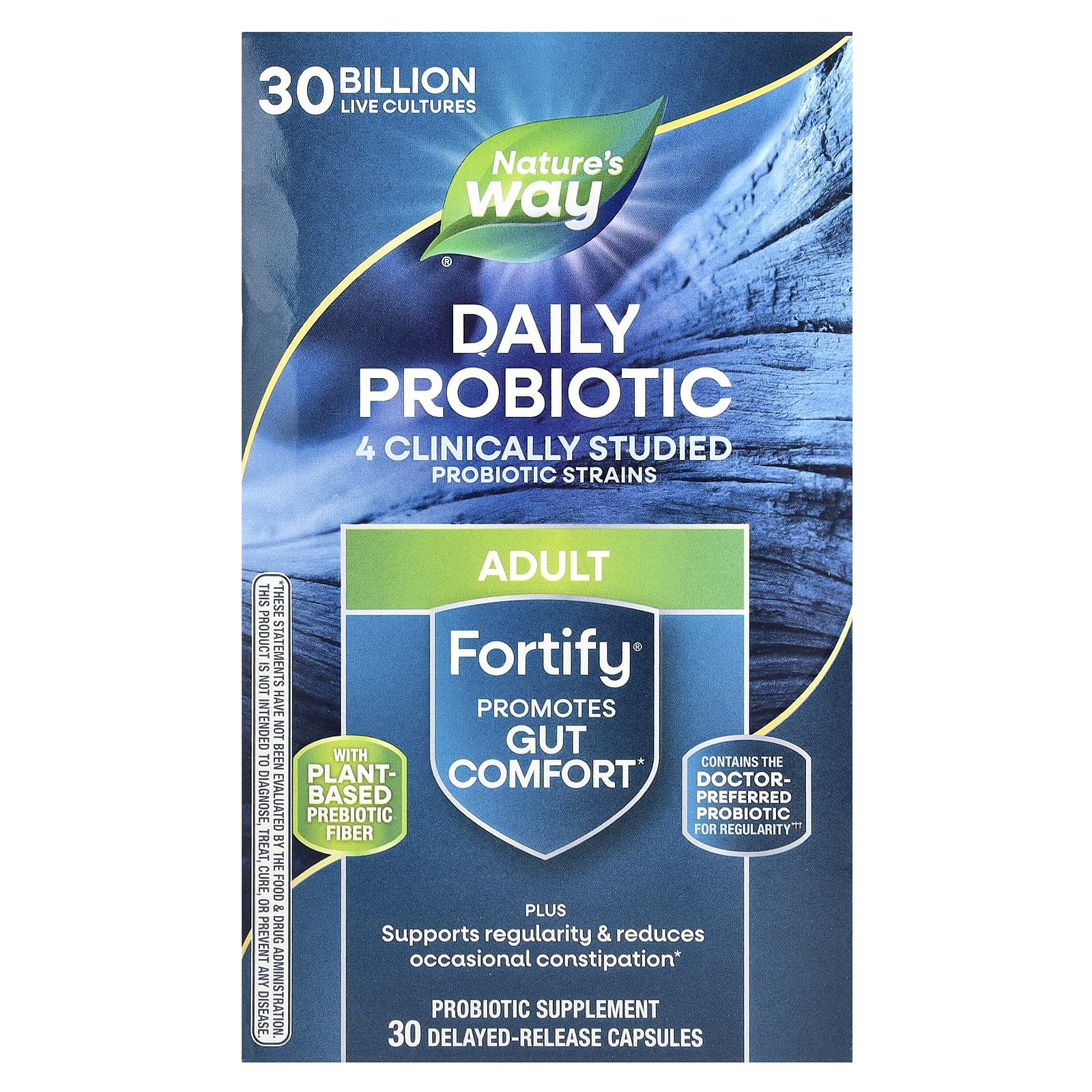 Nature's Way, Fortify, Daily Probiotic, Adult, 30 Billion CFU, 30 Delayed-Release Capsules - Image 1