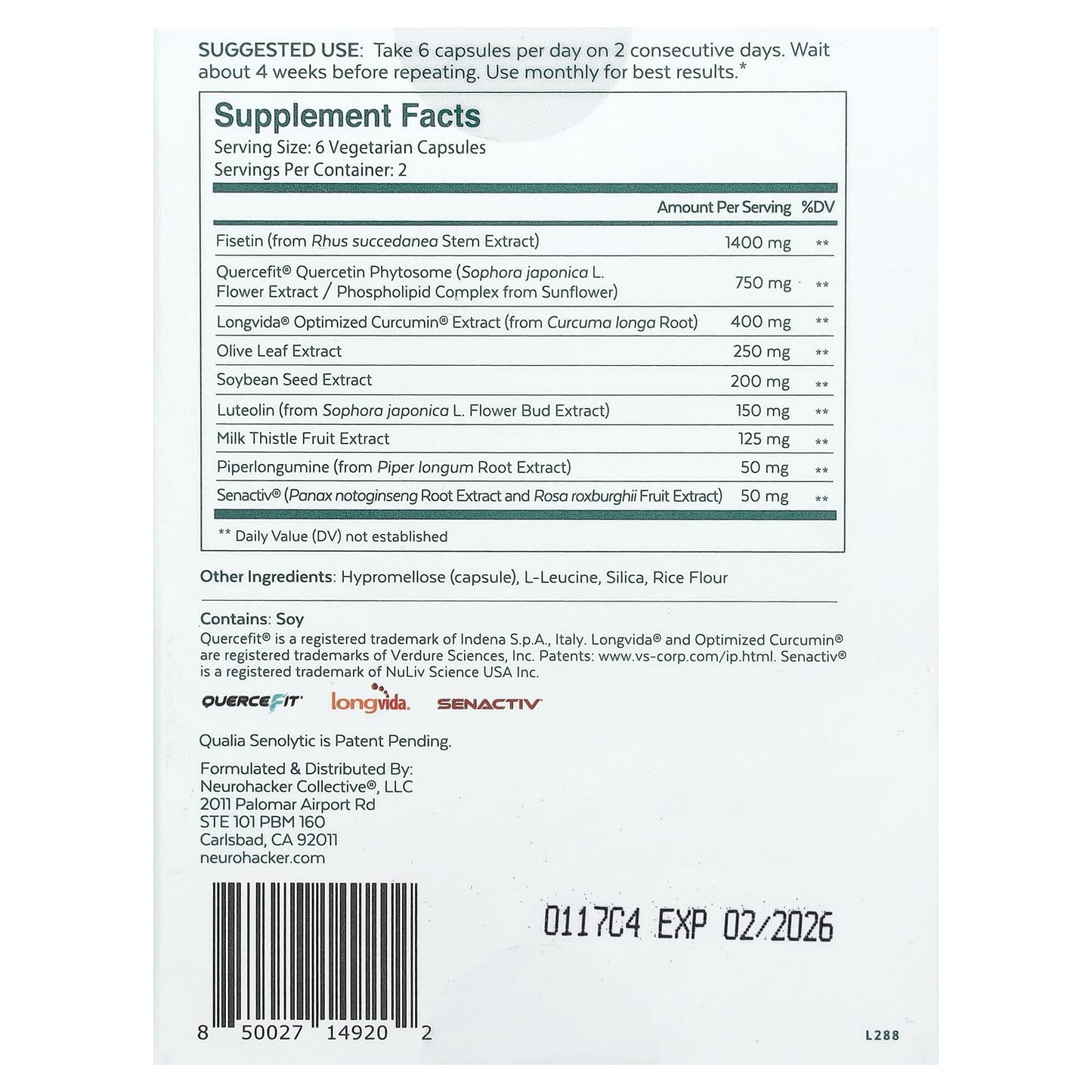 Qualia, Senolytic, 12 Capsules - Image 2