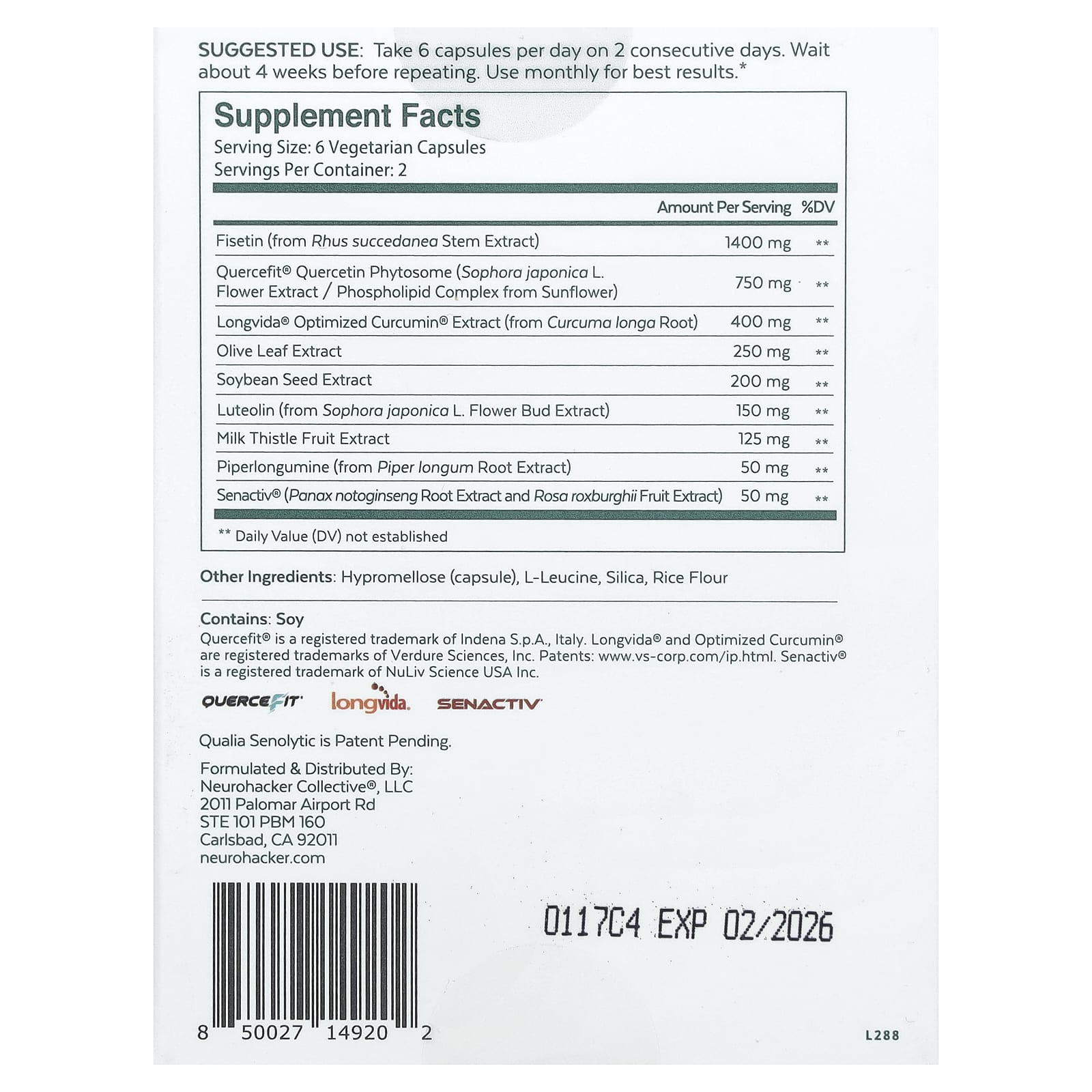 Qualia, Senolytic, 12 Capsules - Image 2