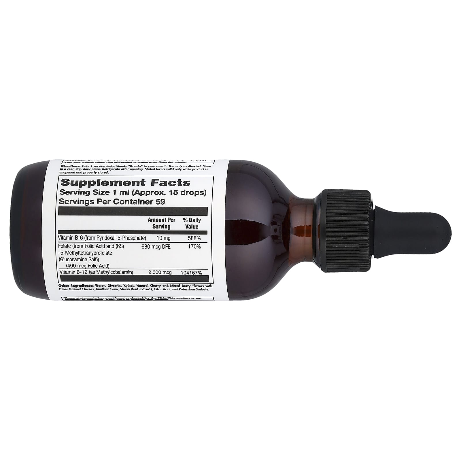 Boost Energy with KAL B-6 B-12 Folate DropIns, 2 fl oz - Image 2