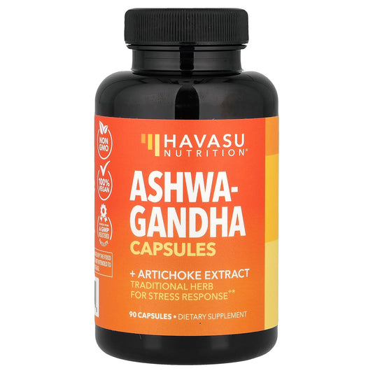 Reduce Stress Naturally with Ashwagandha Supplement by Havasu Nutrition - 90 Capsules - Image 1
