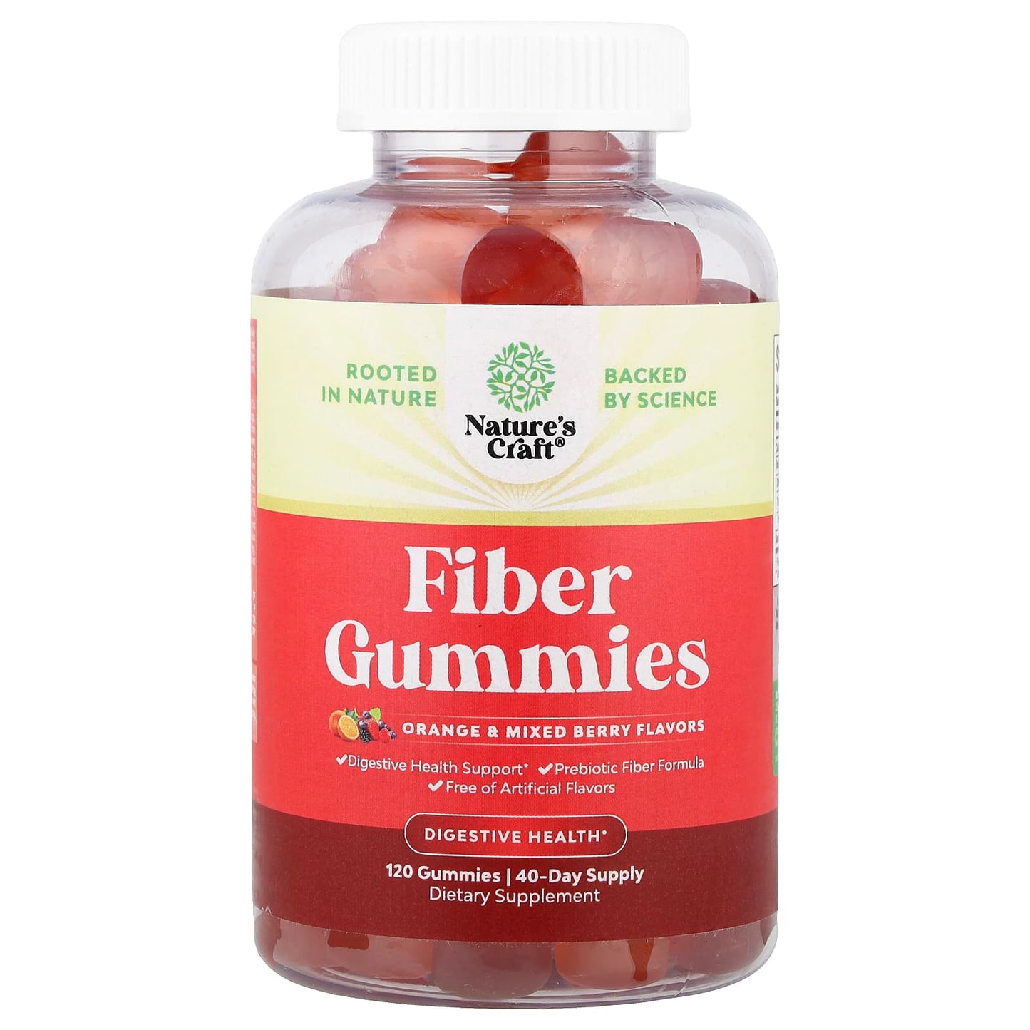 Nature's Craft, Fiber Gummies, Orange & Mixed Berry, 120 Gummies - Image 1