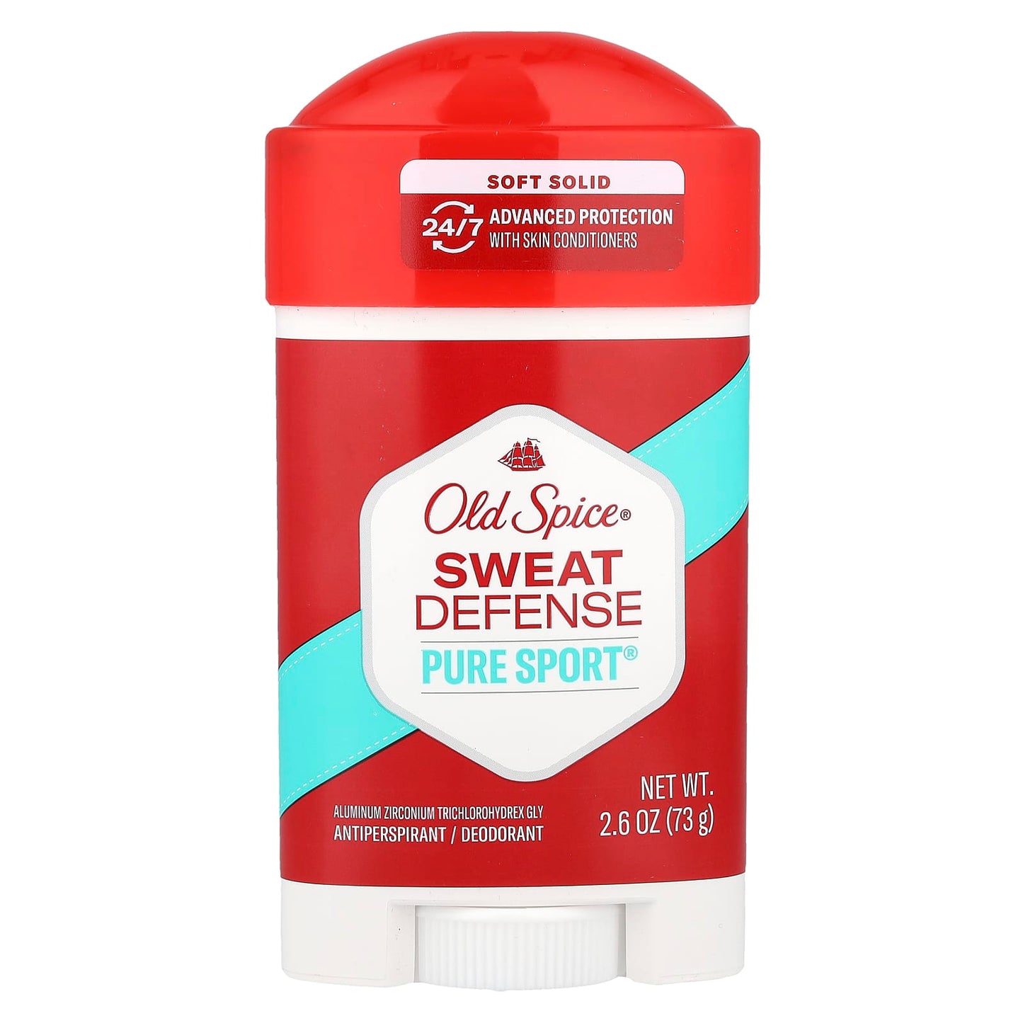 Old Spice, Sweat Defense, Antiperspirant Deodorant, Soft Solid, Pure Sport®, 2.6 oz (73 g) - Image 1