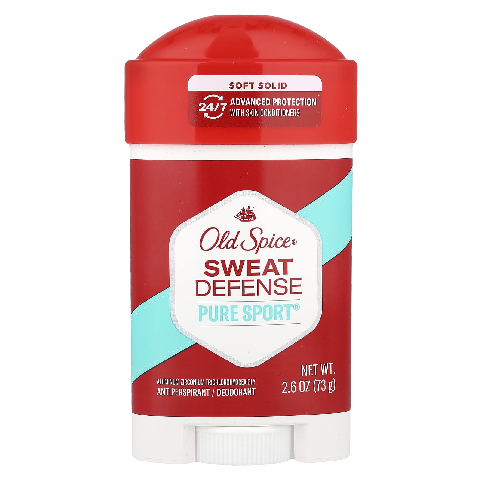 Old Spice, Sweat Defense, Antiperspirant Deodorant, Soft Solid, Pure Sport®, 2.6 oz (73 g) - Image 1