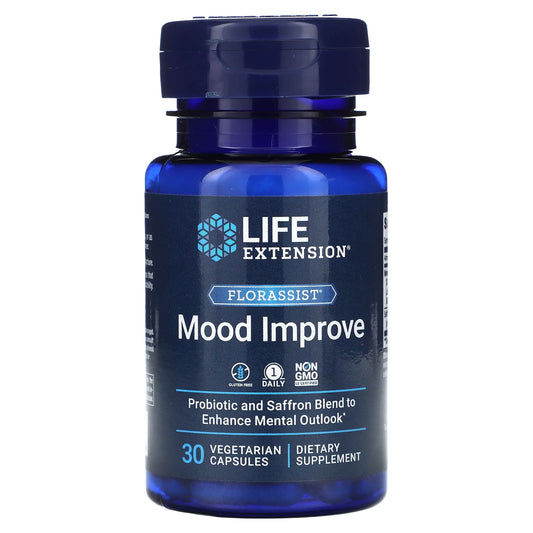 Life Extension, FLORASSIST Mood Improve,  30 Vegetarian Capsules - Image 1