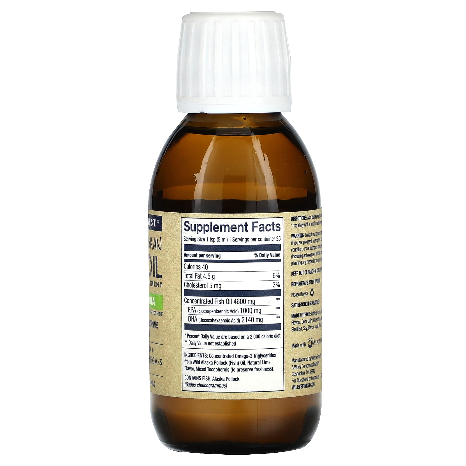 Wiley's Finest, Wild Alaskan Fish Oil, Summit DHA, 4.23 fl oz (125 ml) - Image 2