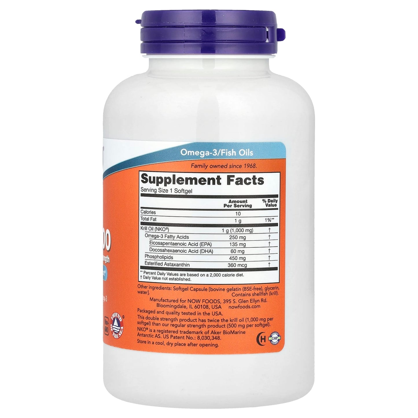 NOW Foods, Krill 1000, 120 Softgels - Image 2