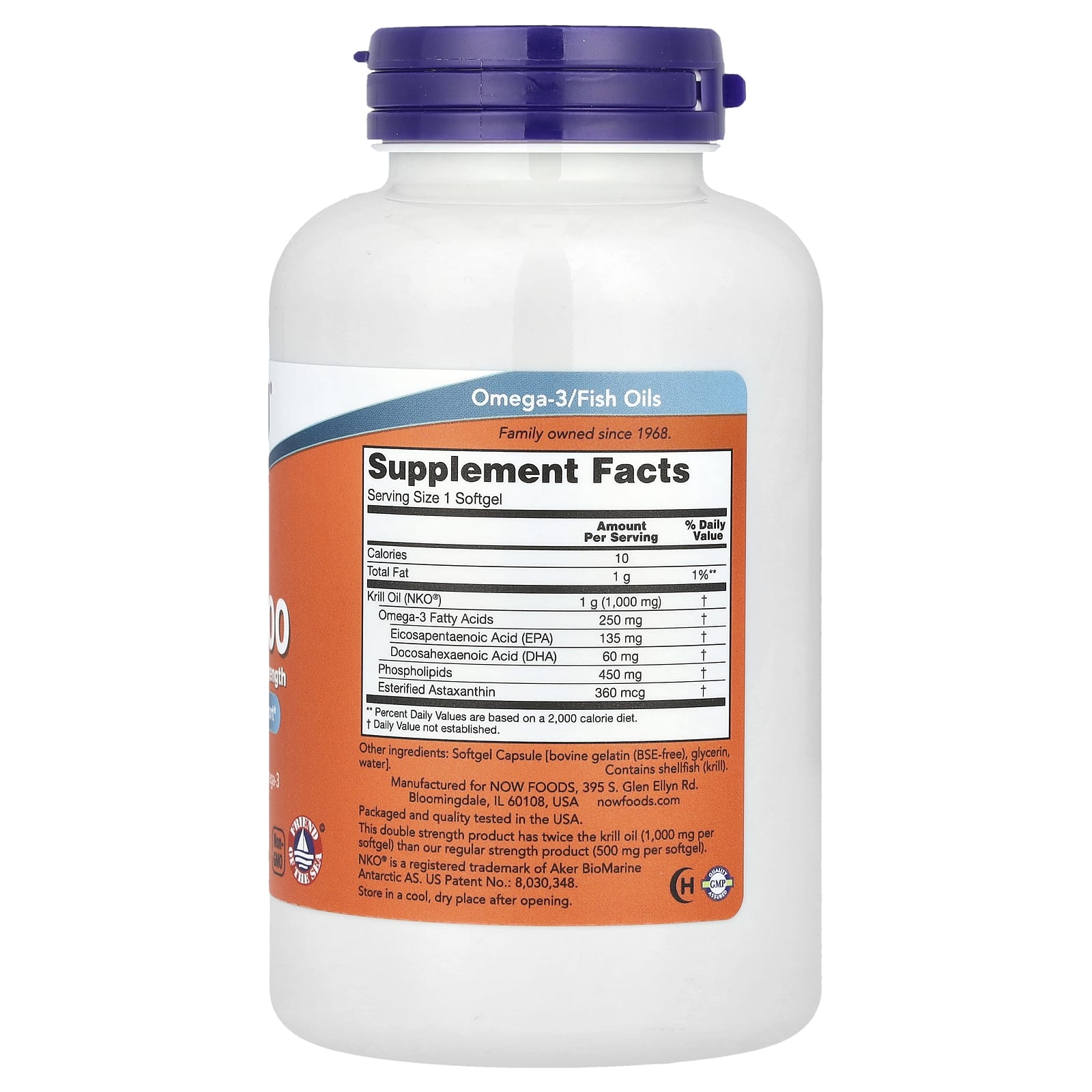 NOW Foods, Krill 1000, 120 Softgels - Image 2