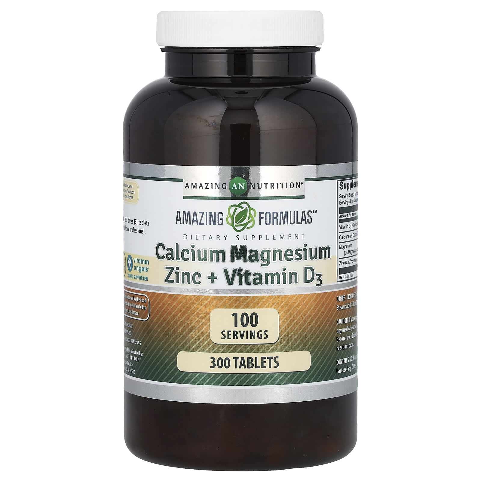 Calcium, Magnesium, Zinc & Vitamin D3 Supplement - 300 Tablets - Image 1