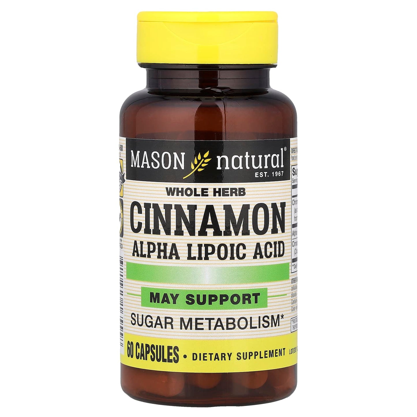 Mason Natural, Cinnamon Alpha Lipoic Acid, 60 Capsules - Image 1