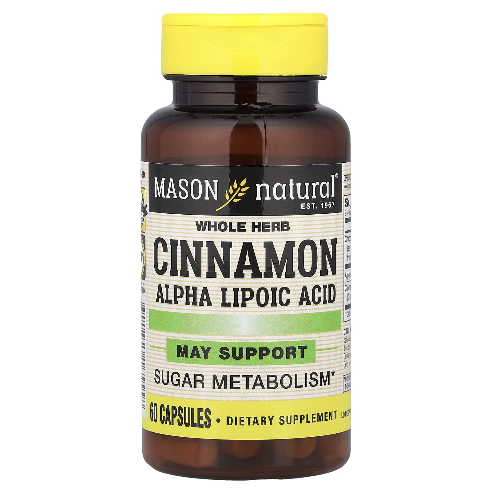 Mason Natural, Cinnamon Alpha Lipoic Acid, 60 Capsules - Image 1