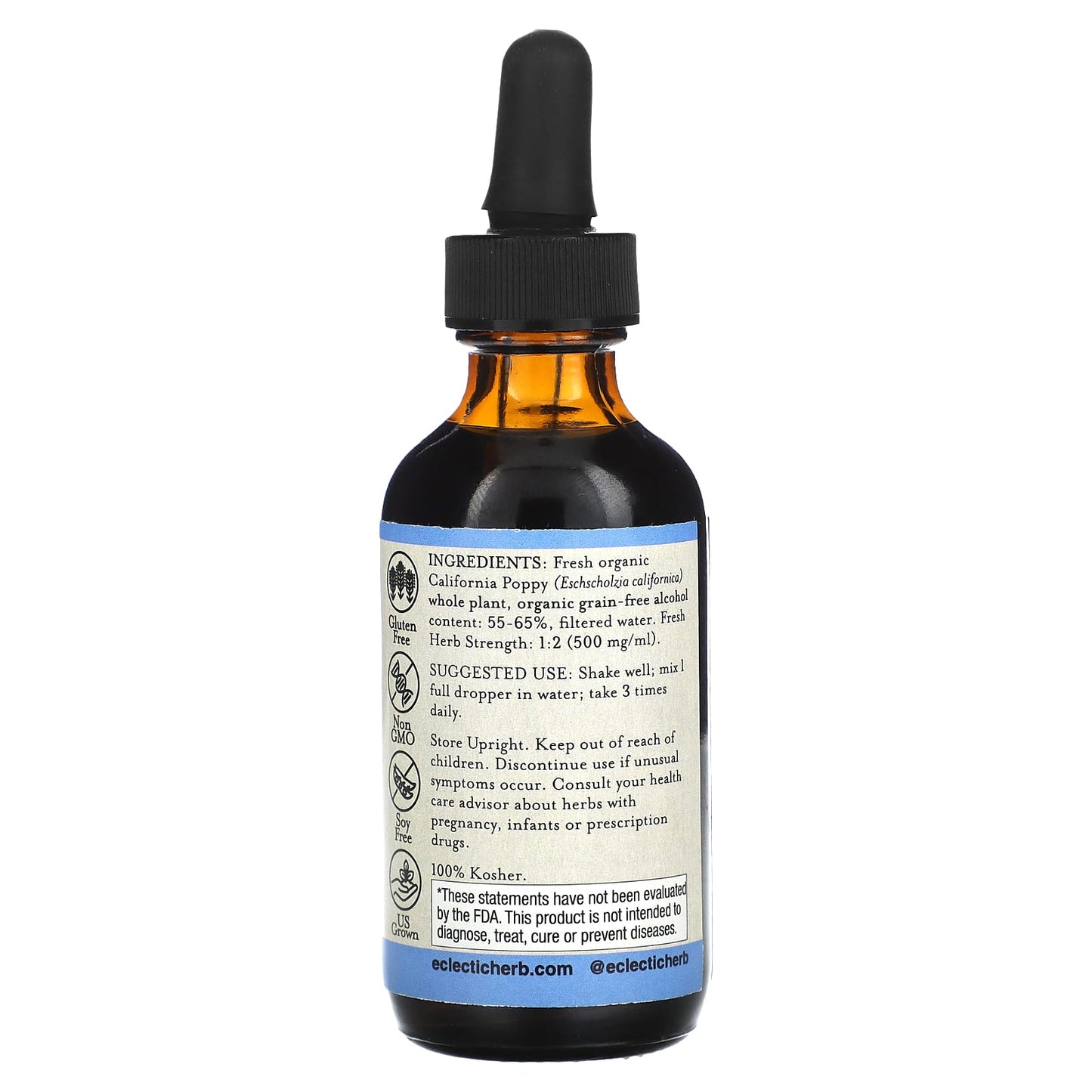 California Poppy Relaxation Support - USDA Organic, 500mg per Serving - Image 2
