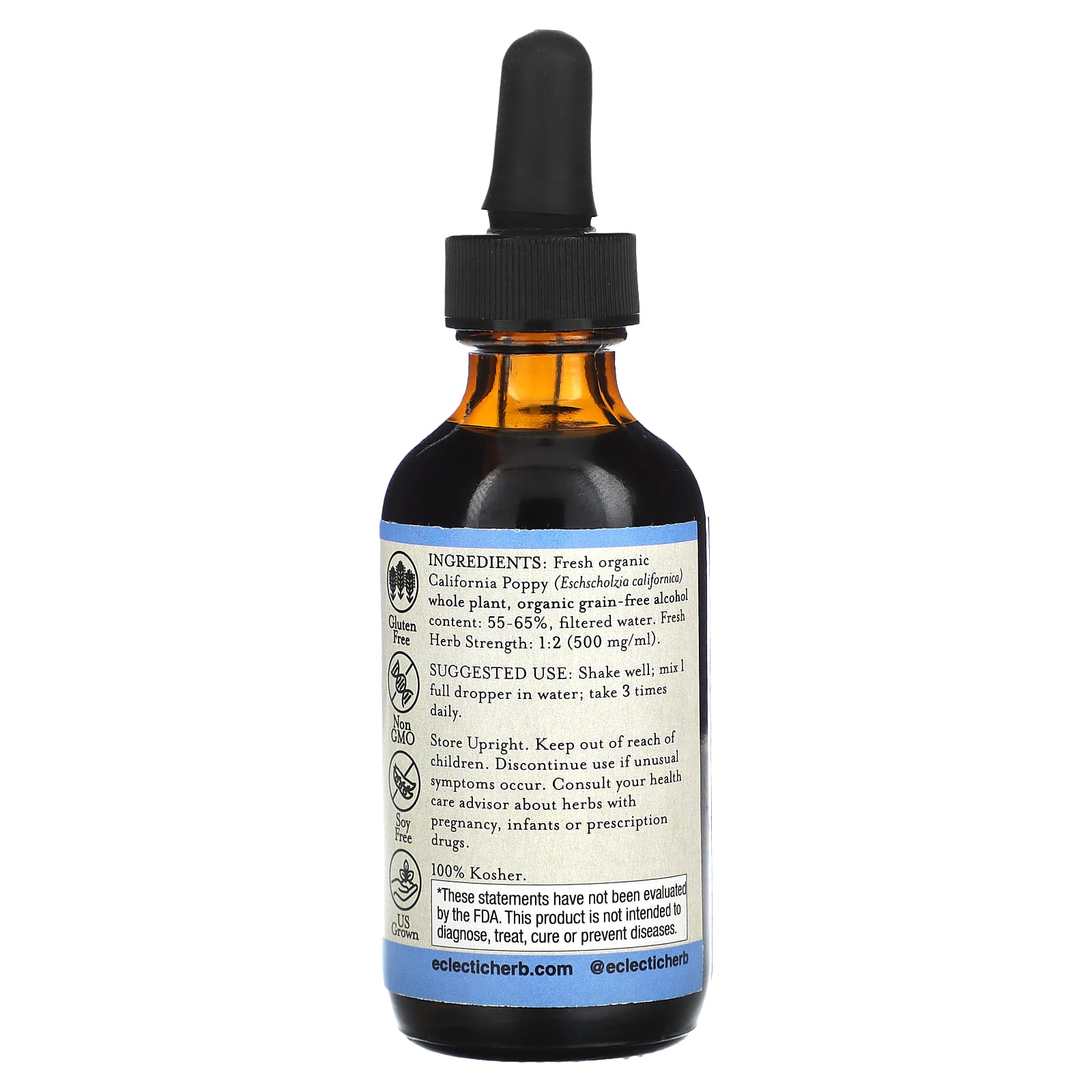 California Poppy Relaxation Support - USDA Organic, 500mg per Serving - Image 2