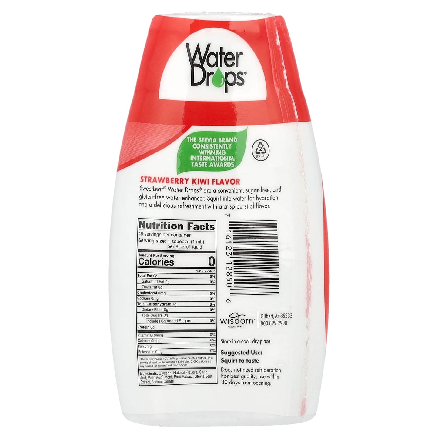 SweetLeaf Stevia, Water Drops®, Delicious Stevia Water Enhancer, Strawberry Kiwi, 1.62 fl oz (48 ml) - Image 2
