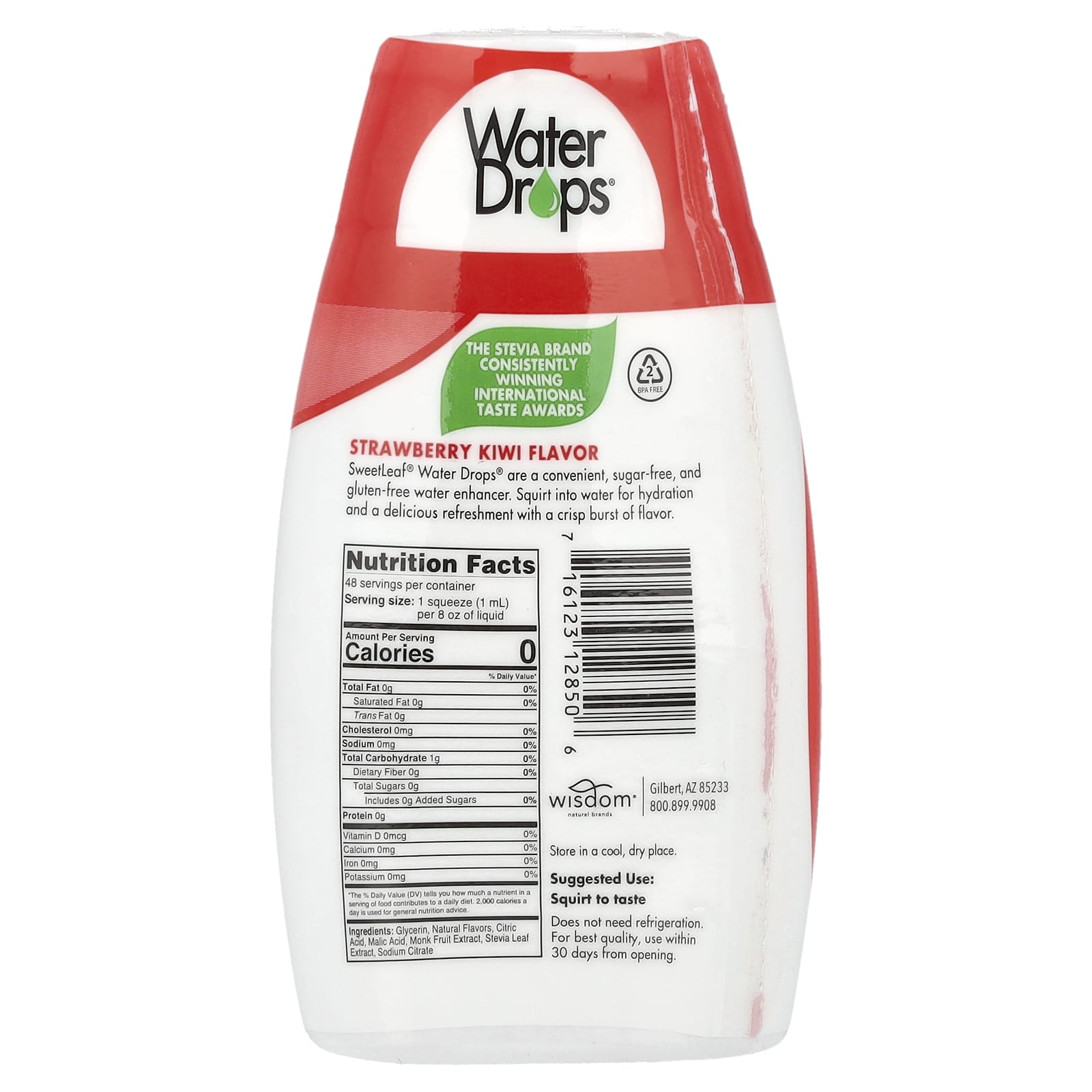 SweetLeaf Stevia, Water Drops®, Delicious Stevia Water Enhancer, Strawberry Kiwi, 1.62 fl oz (48 ml) - Image 2