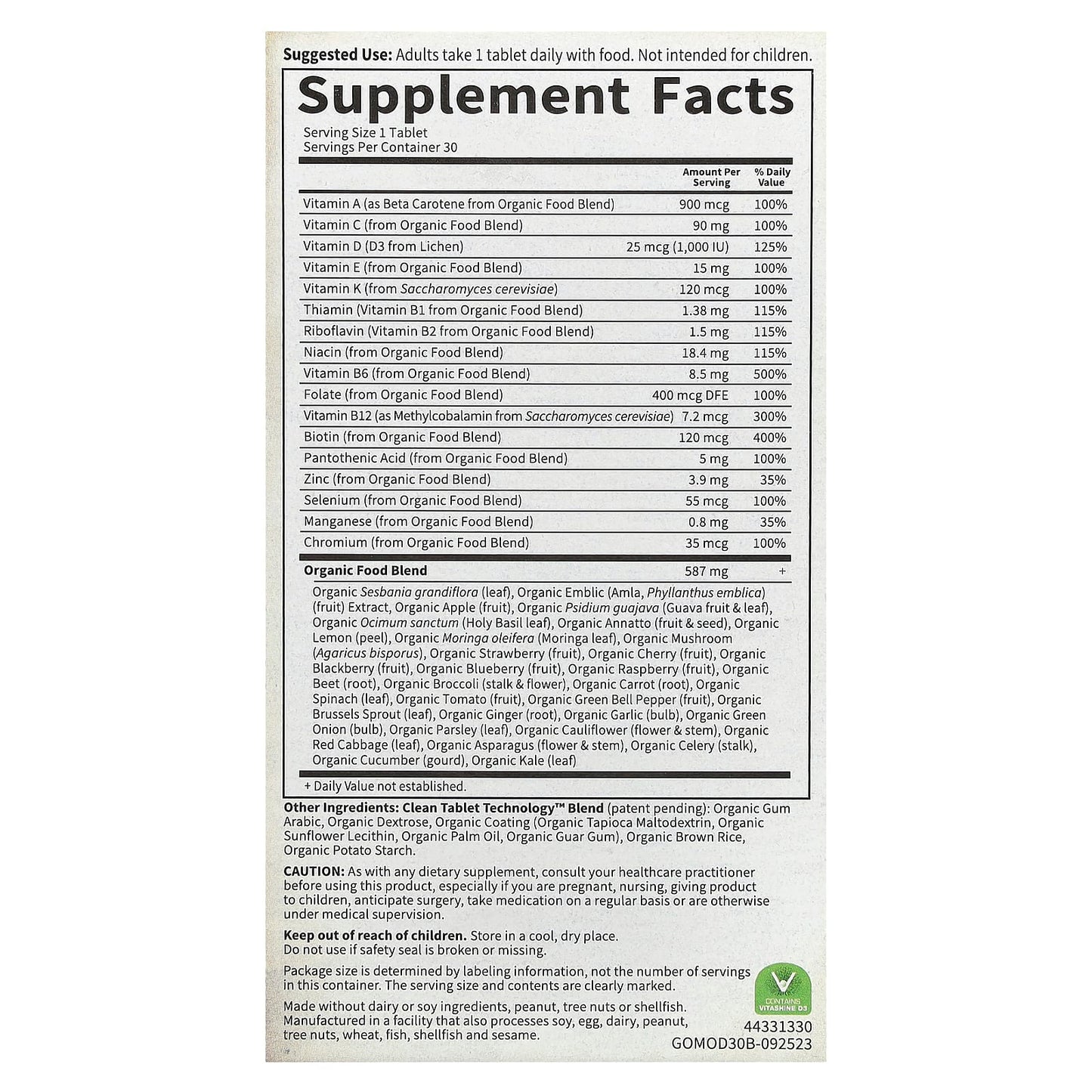 Whole Food Organic Men's Daily Multivitamin by Garden of Life - Image 2