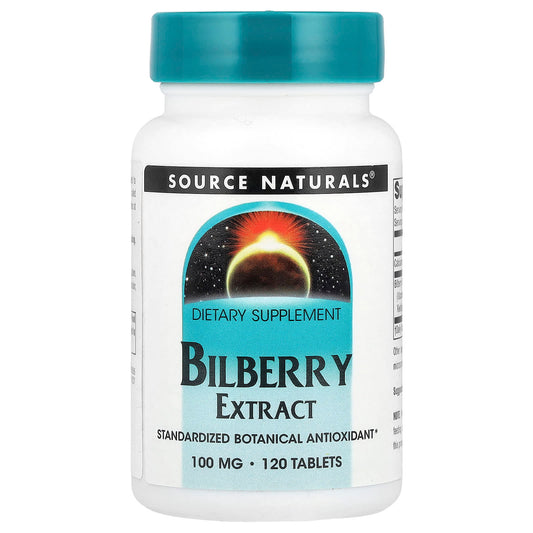 Source Naturals, Bilberry Extract, 100 mg, 120 Tablets - Image 1