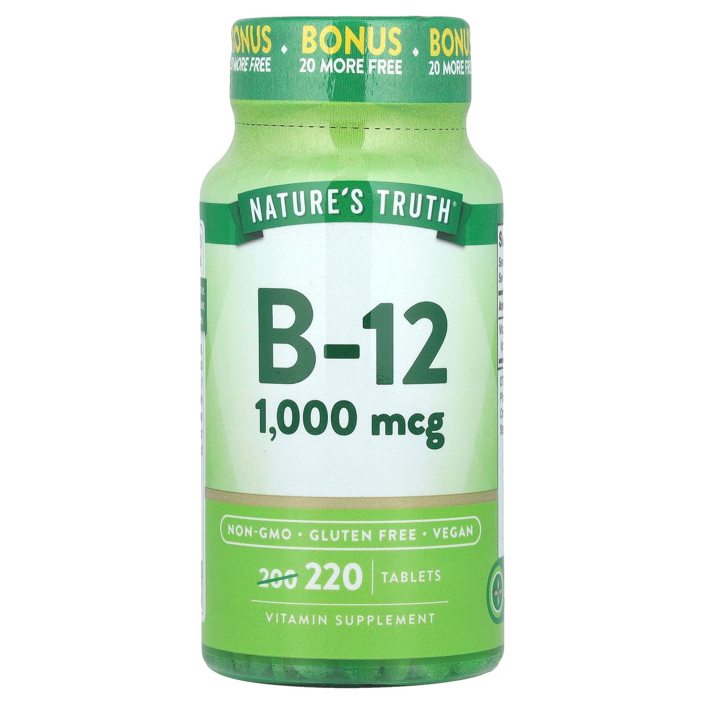 Nature's Truth, Vitamin B-12, 1,000 mcg, 220 Tablets - Image 1