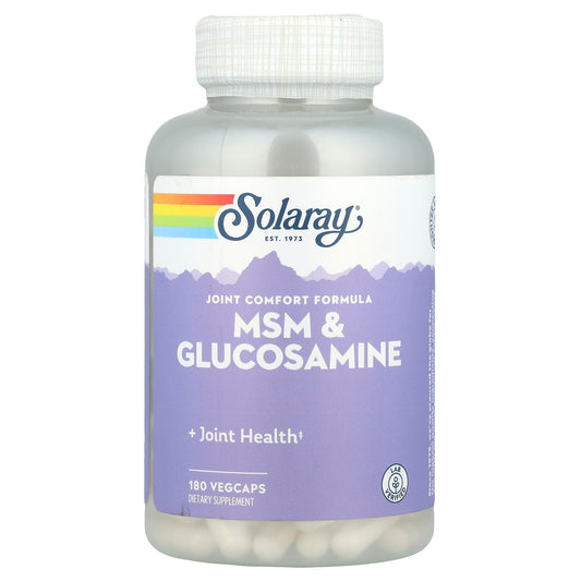 Solaray, MSM & Glucosamine, 180 VegCaps - Image 1
