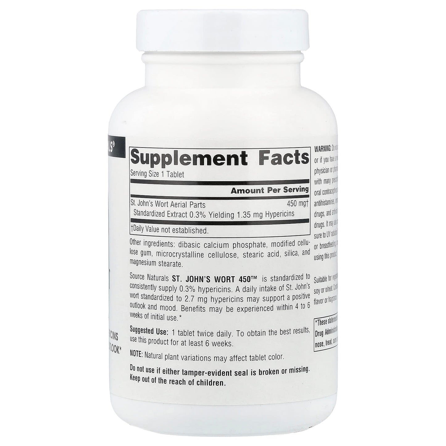 Source Naturals, St. John's Wort 450™, 450 mg, 180 Tablets - Image 2