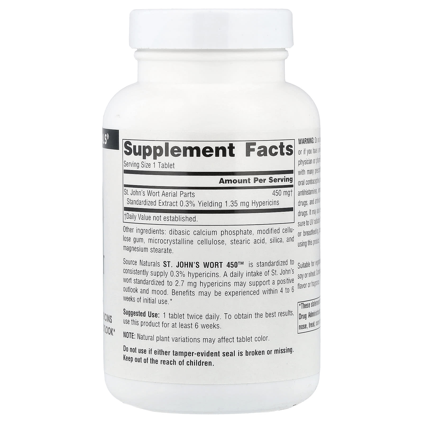 Source Naturals, St. John's Wort 450™, 450 mg, 180 Tablets - Image 2