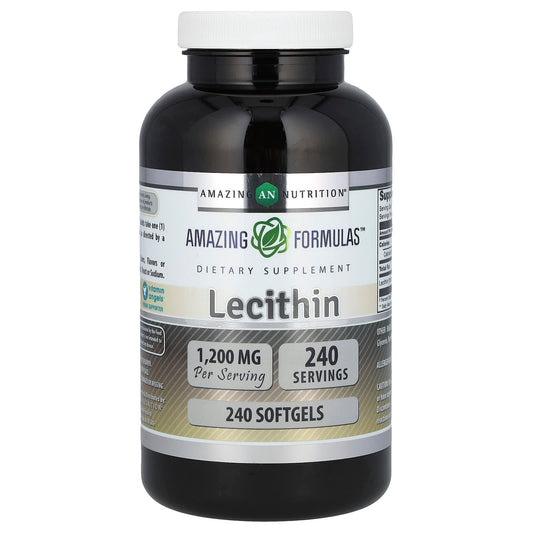 Lecithin 1200mg for Brain, Heart & Digestive Health - 240 Softgels - Image 1
