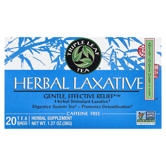 Triple Leaf Tea, Herbal Laxative, Caffeine Free , 20 Tea Bags, 1.27 oz (36 g) - Image 1