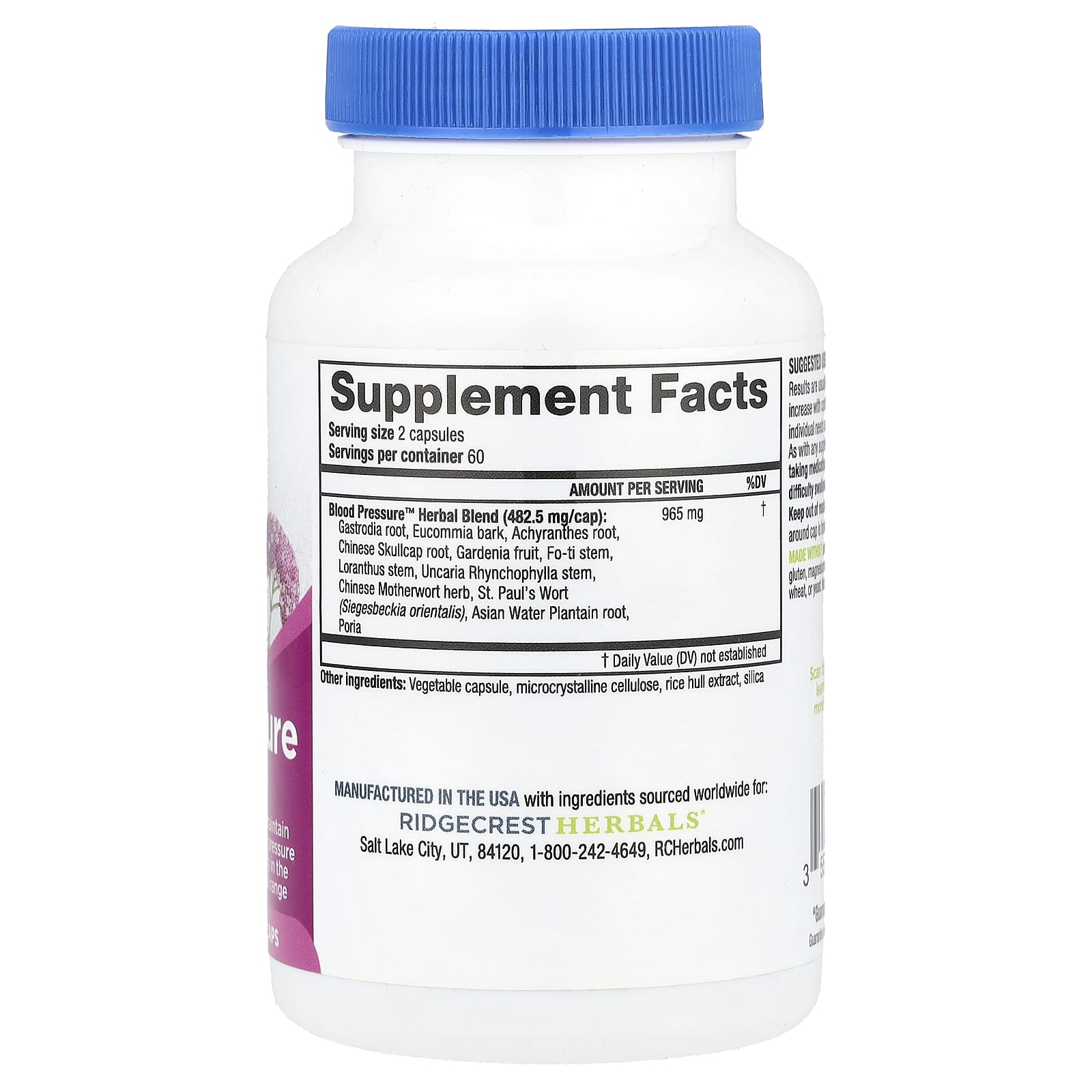 RidgeCrest Herbals, Blood Pressure Formula™, 120 Caps - Image 2