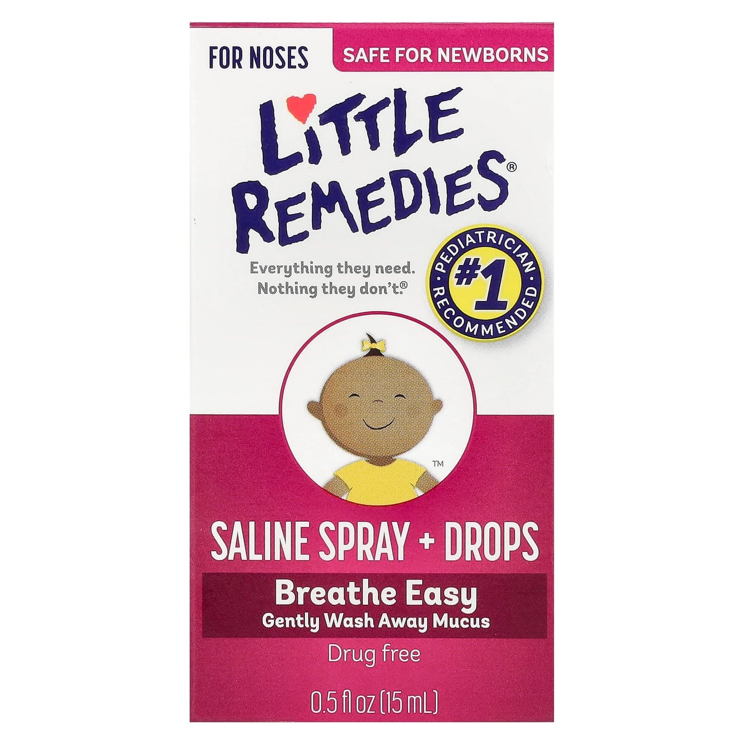 Little Remedies, Saline Spray + Drops, For Noses, 0.5 fl oz (15 ml) - Image 2