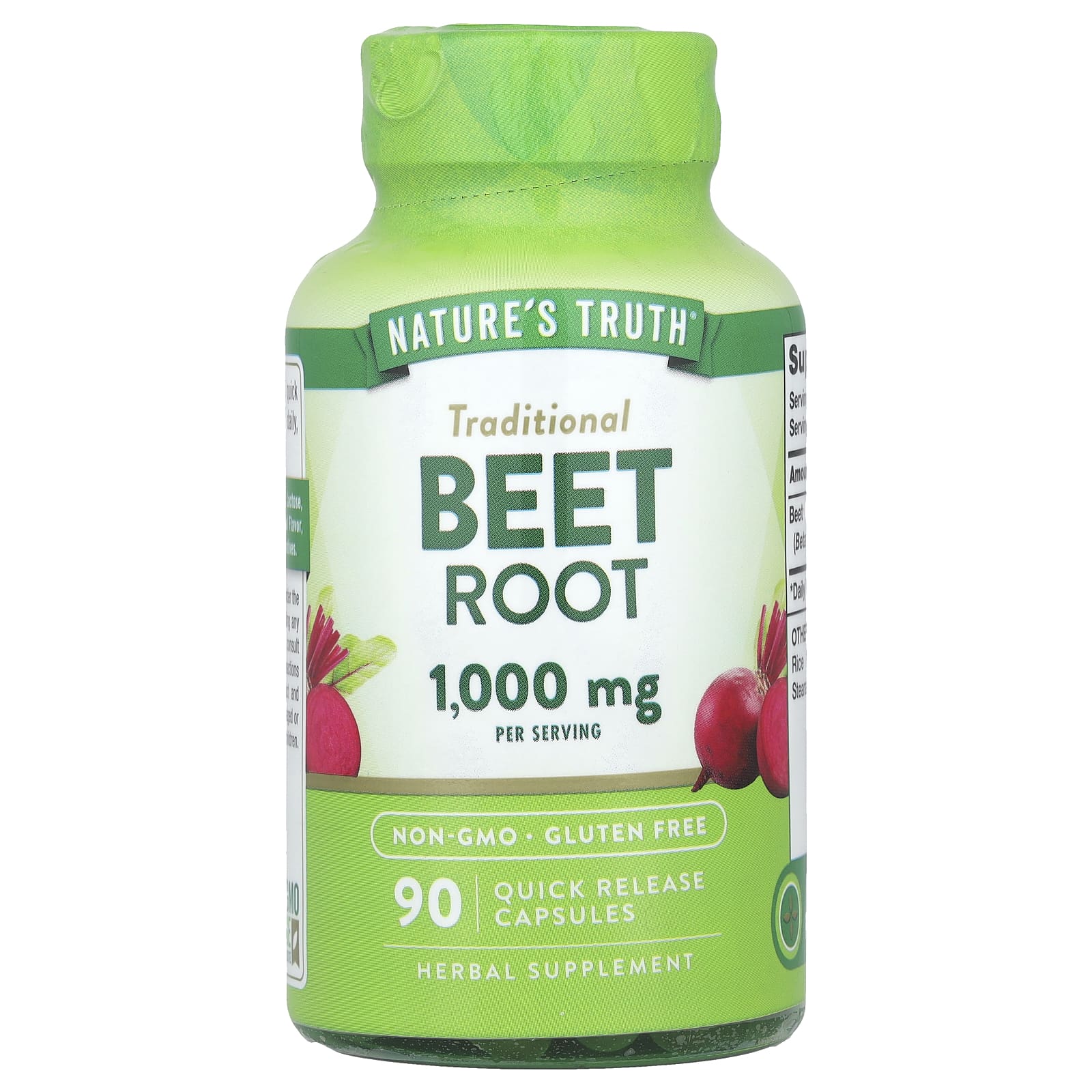 Nature's Truth, Beet Root, 90 Quick Release Capsules (500 mg per Capsule) - Image 1