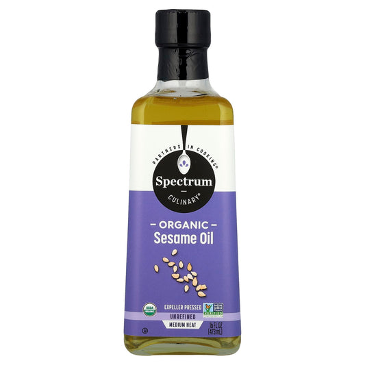 Spectrum Culinary, Organic Sesame Oil, Unrefined, 16 fl oz (473 ml) - Image 1