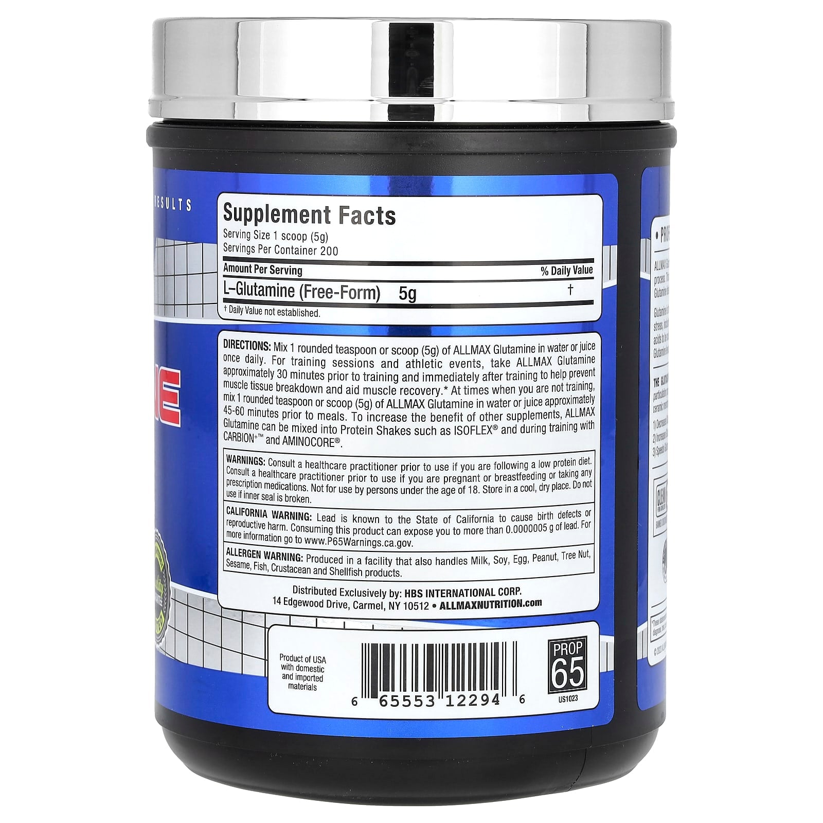 ALLMAX Essentials Glutamine 2.2 lbs | Boost Recovery & Immune System - Image 2