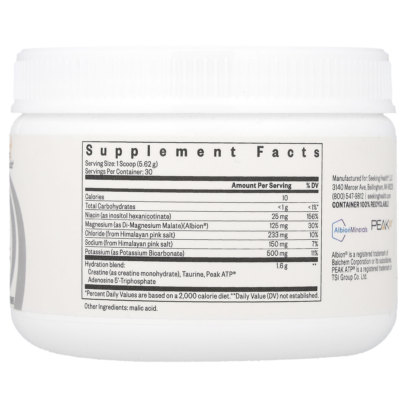Seeking Health, Optimal Electrolyte, Unflavored, 5.94 oz (168.6 g) - Image 2