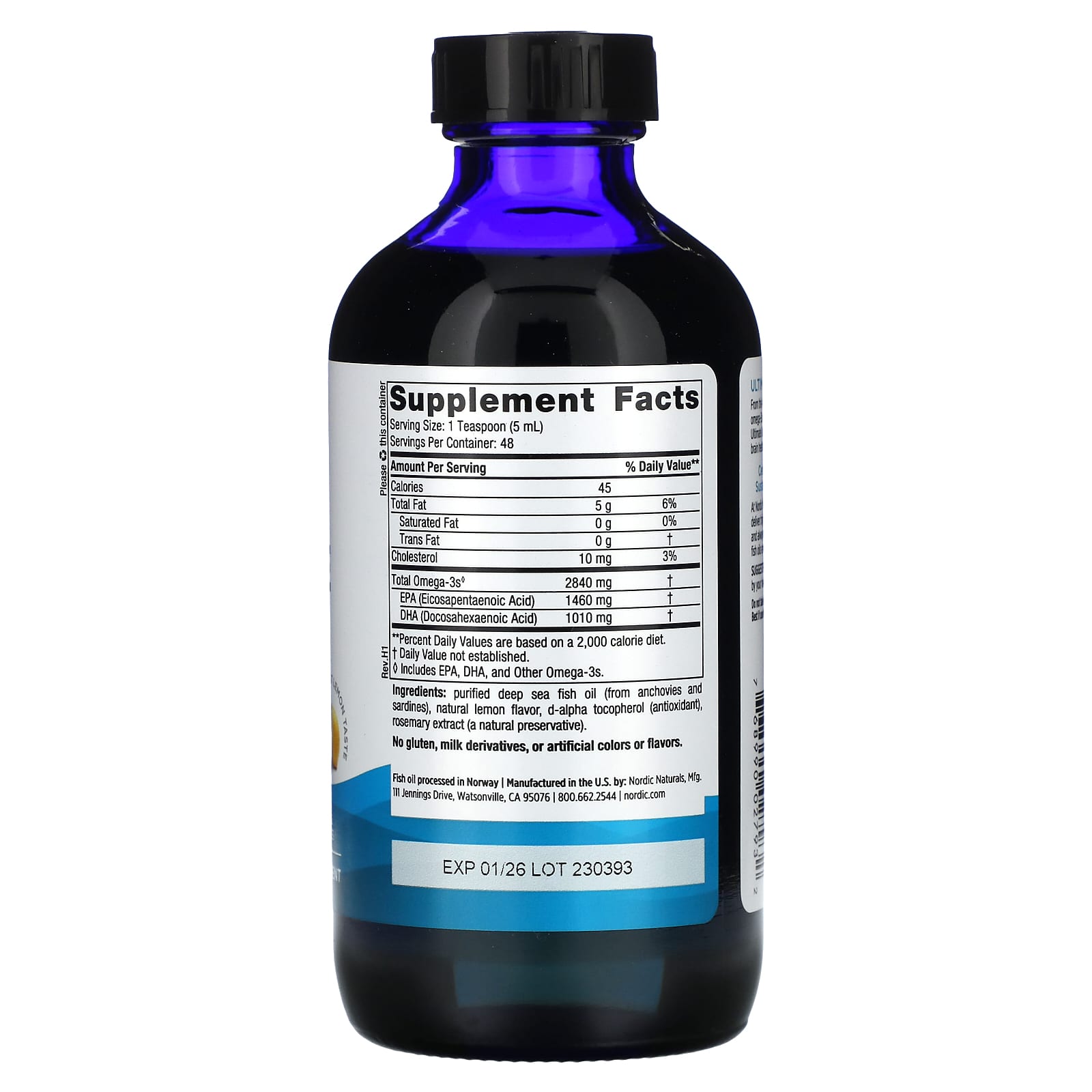 Nordic Naturals, Ultimate Omega, Lemon, 2,840 mg, 8 fl oz (237 ml) - Image 2