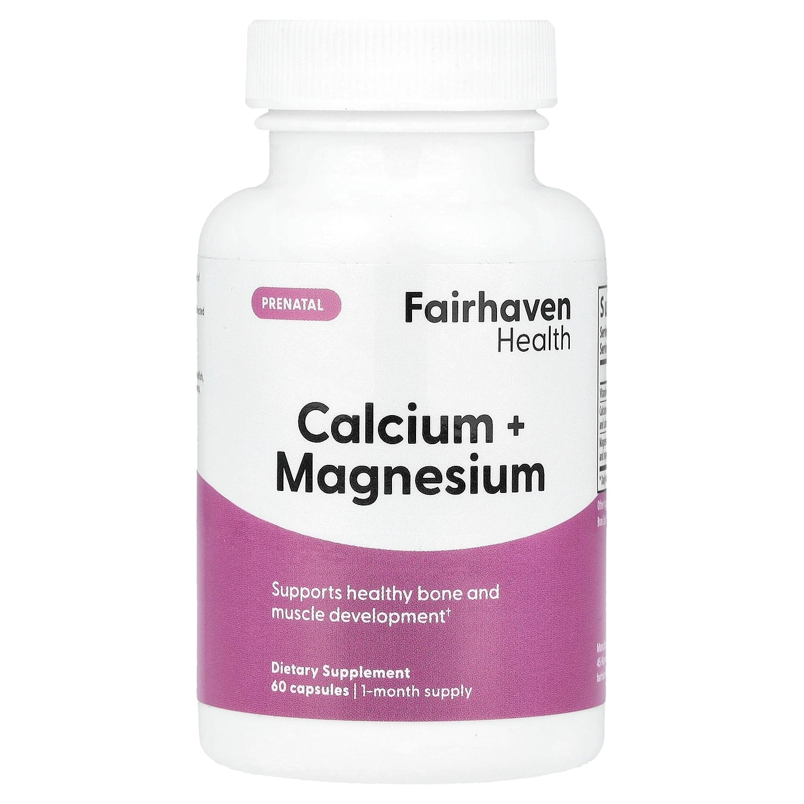 Fairhaven Health Prenatal Calcium + Magnesium Supplement for Bone Health - Image 1