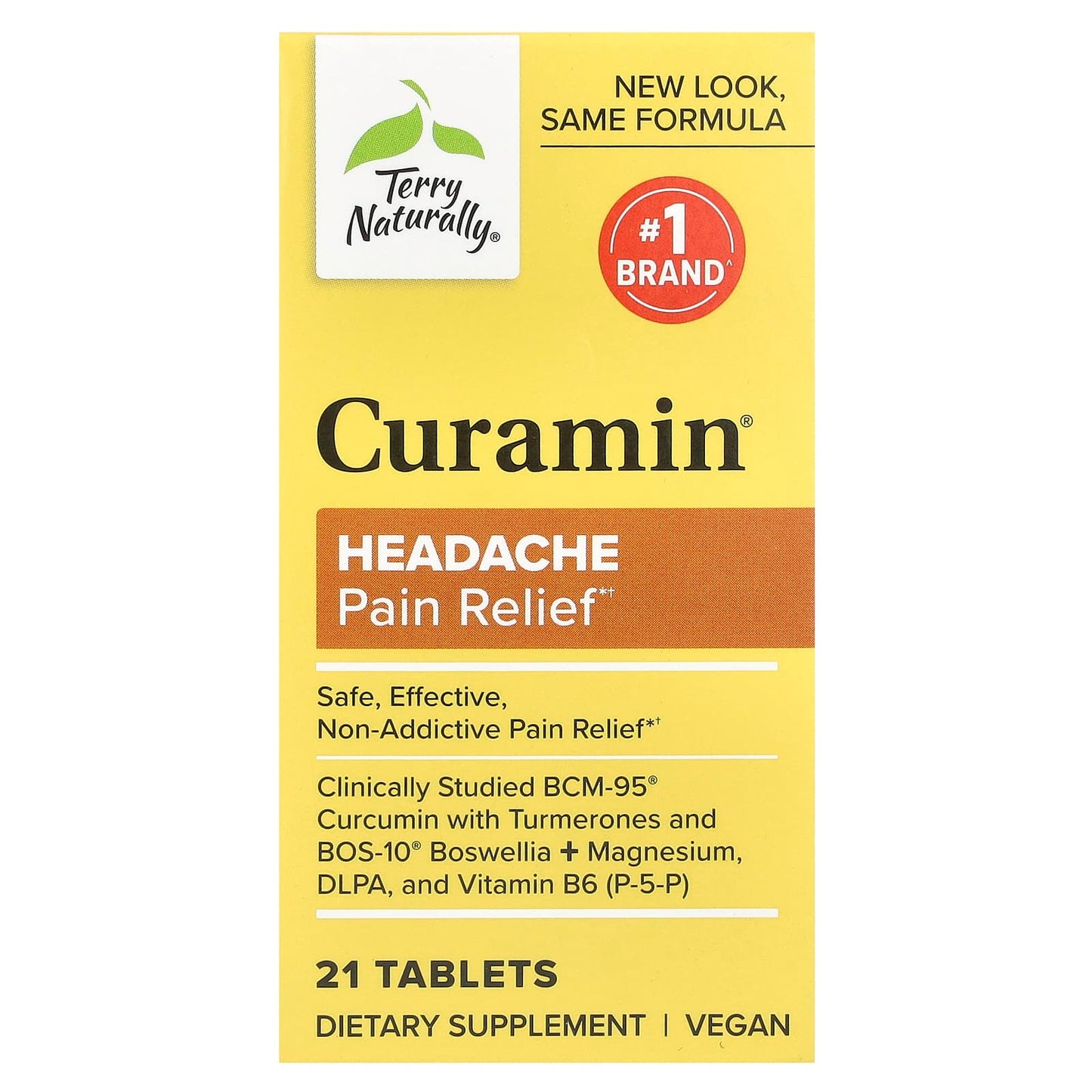 Terry Naturally, Curamin®, Headache Pain Relief, 21 Tablets - Image 1