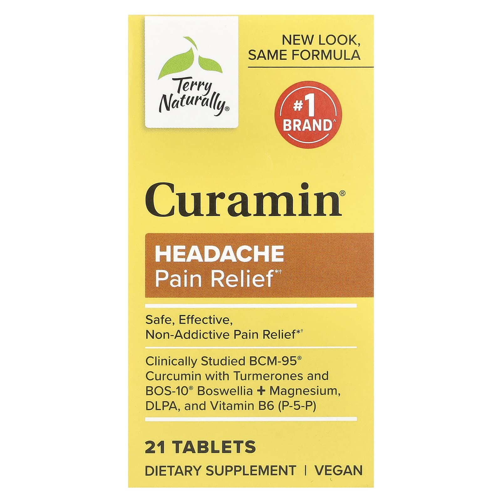 Terry Naturally, Curamin®, Headache Pain Relief, 21 Tablets - Image 1