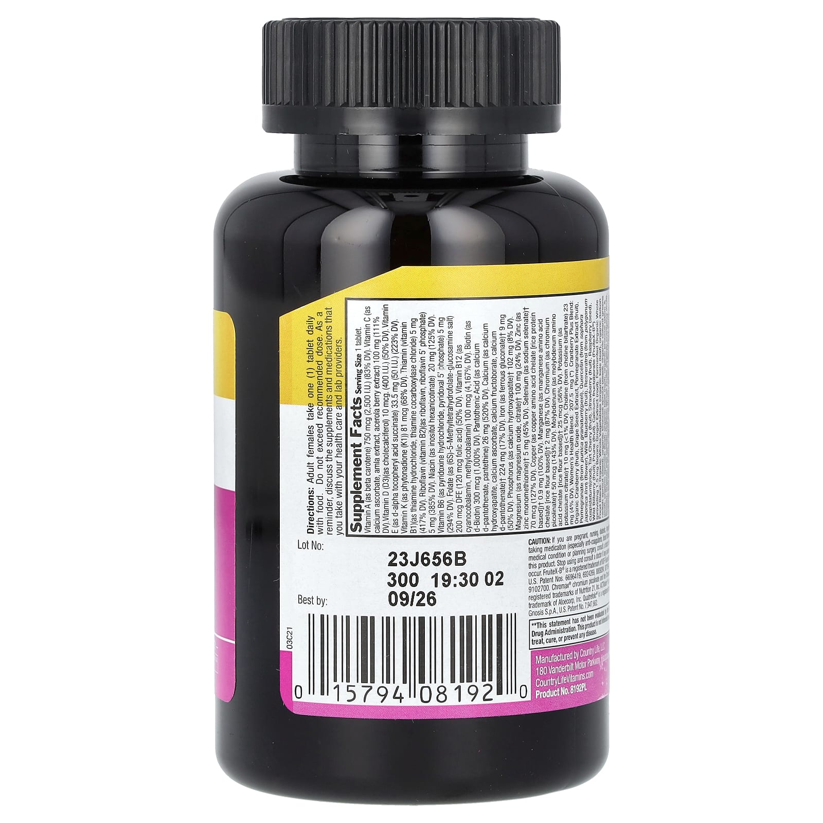 Country Life Core Daily-1 Multivitamin for Women - 60 Tablets - Image 2