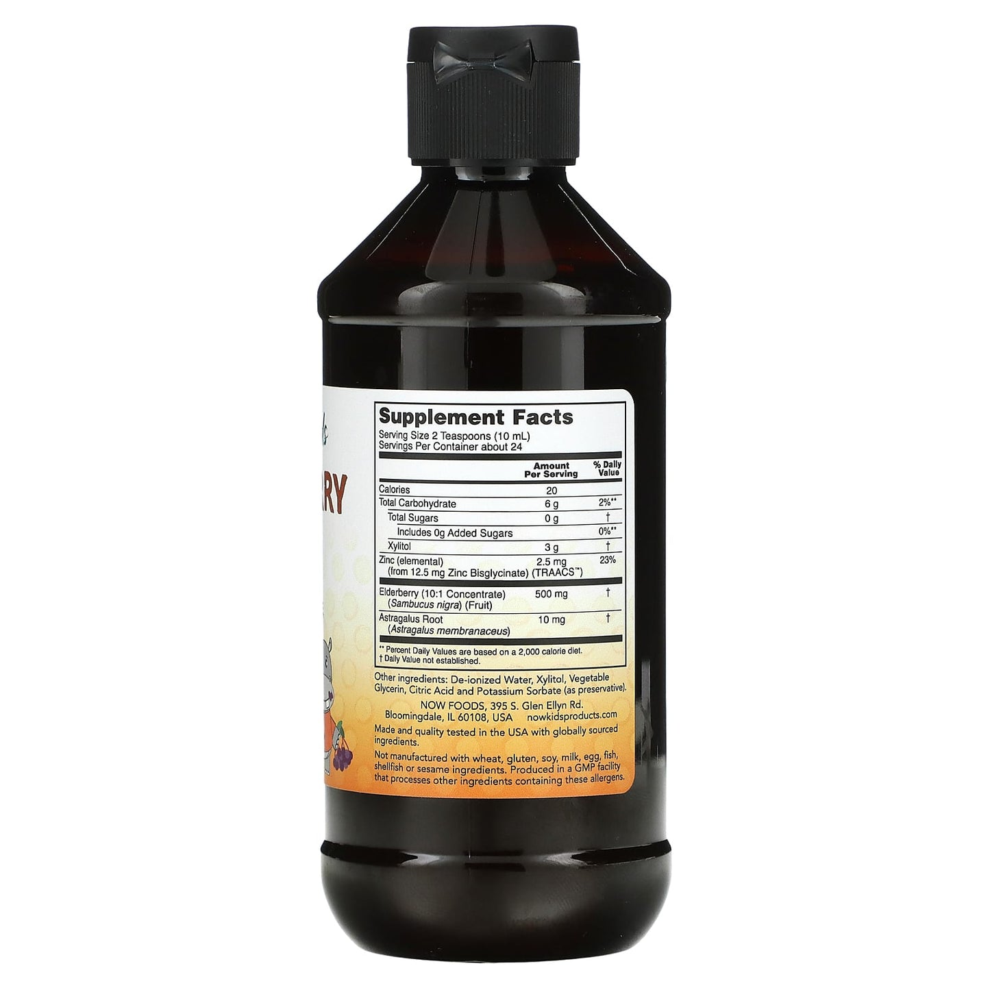 NOW Foods, Elderberry Liquid for Kids, 8 fl oz (237 ml) - Image 2