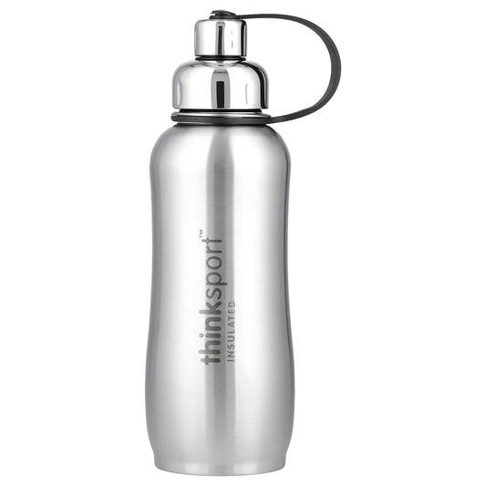 think, Thinksport™, Insulated Sports Bottle, Silver, 25 oz (750 ml) - Image 1